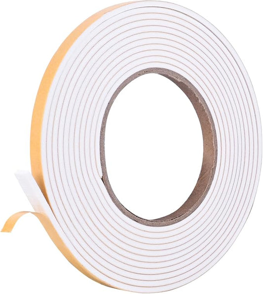 Kikerike Self Adhesive Foam Tape Weatherstrip 1/4in x 1/8in x 13Ft High Density Foam Insulation Strips Seal Weather Stripping with Strong Adhesive for Door and Window Sound Isolation Soundproofing