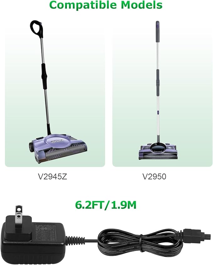 Charger for Shark V2945Z V2950 V2940C-N XA2950 Shark Vacuums Charger Replacement V2945Z Power Cord for Shark Cordless Vacuum Shark Rechargeable Floor & Carpet Sweeper YLS0041-T110025