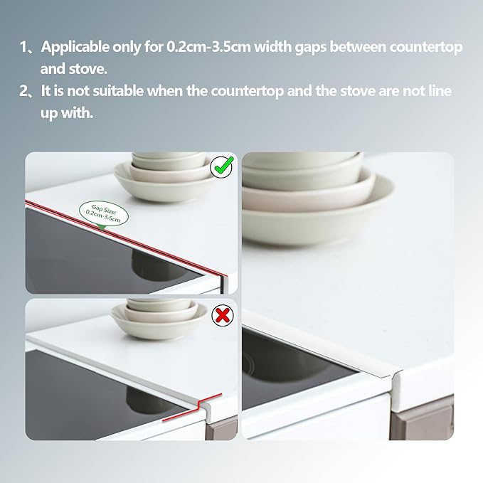 Silicone Stove Gap Covers (2PCS), 25 inch Gap Filler, Oven Counter Side Gap Guard, Heat Resistant & Easy Clean, Semi-Clear