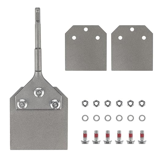 SDS Plus Floor Scraper 4" x 10", Thinset Removal Bit Tile Removal Chisel Tool with 2 Replacement Blades for Tile Floor Adhesives,Mortar,Laminate and Glue Removal