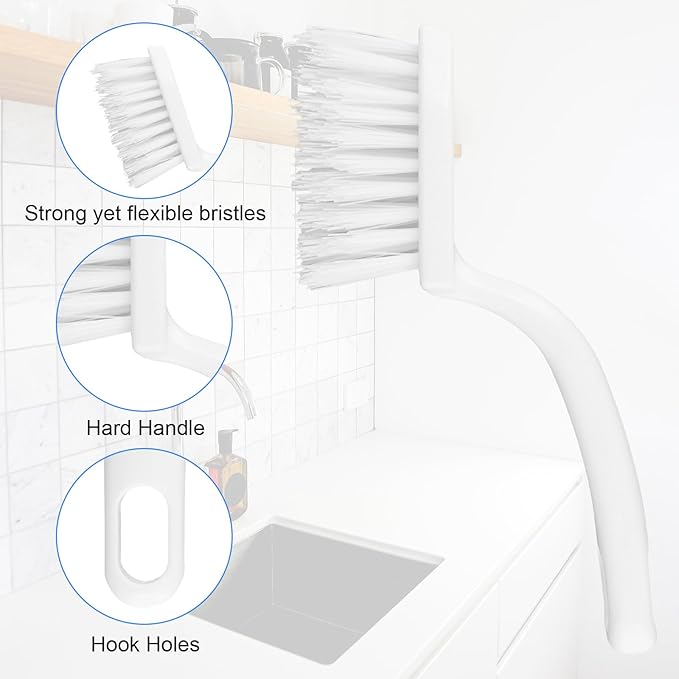 2pcs Grout Cleaner Brush for Tile Floors, V-Shaped Handheld Stiff Shower Gap Cleaning Scrubber with Hard Bristles, Grout Brush for Shower Tile, Door Groove Gap, Bathroom, Kitchen, Window
