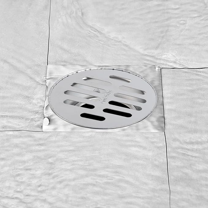 Antrader Round Floor Drain Cover,Sewer Drain Cover for Outdoor Yard Pipe Roof Balcony,Silver Tone,2.59 Inch,Stainless Steel