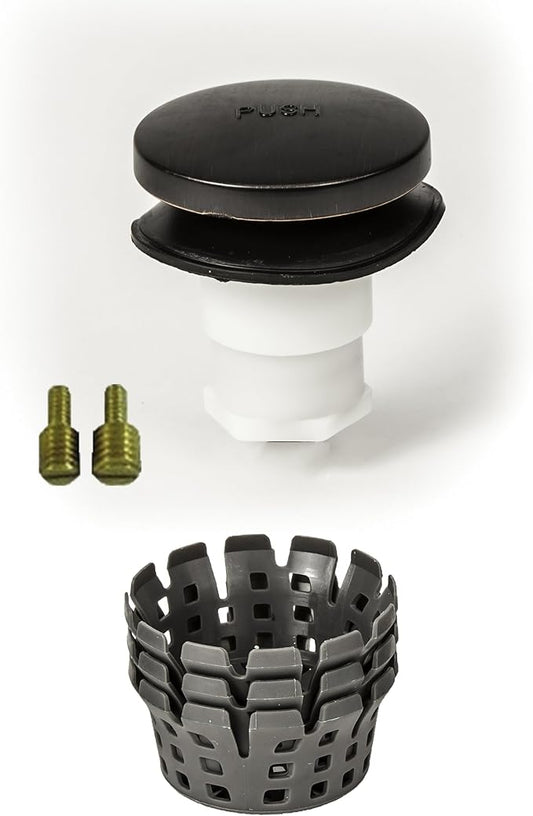 Universal Toe Touch (Tip Toe, Foot Actuated) Bath Tub/Bathtub Drain Stopper includes 3/8" and 5/16" Fittings
