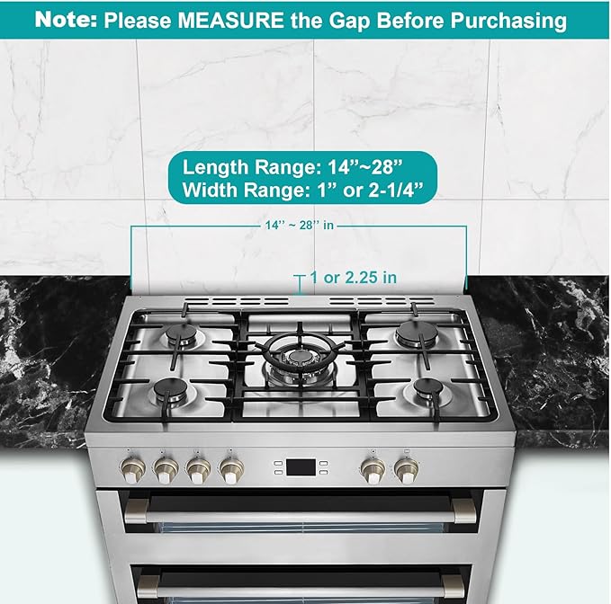 15.7" - 28" Stove Gap Filler, Slide-in Range Rear Filler Kit-Stainless Steel Backsplash for Stove, Backsplash Behind Stove Between Stove Range and Wall for Most Brand Kitchen Stoves (Silver)
