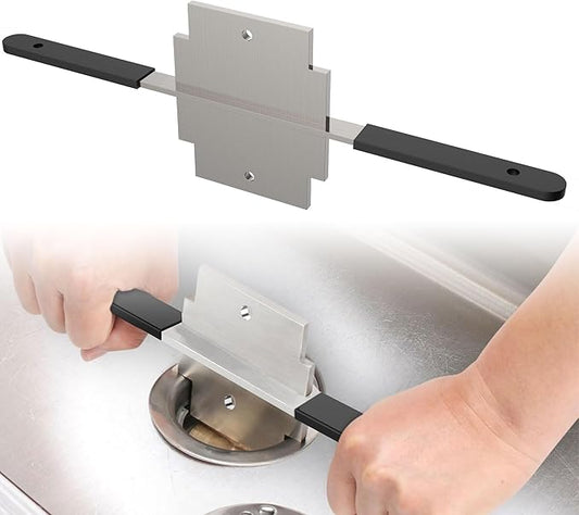 Waste Drain Tool for 3 Tier Sink in Commercial Kitchens, Silvery, Twist and Lever Mechanism, Waste Drain Installation and Removal Tool