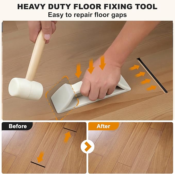 Floor Gap Fixer Tool – Heavy-Duty Plank Grabber with Washable Adhesive Pad, Durable Nylon Design for LVP, Laminate, Vinyl & Hardwood Flooring Repair(Upgraded Version)