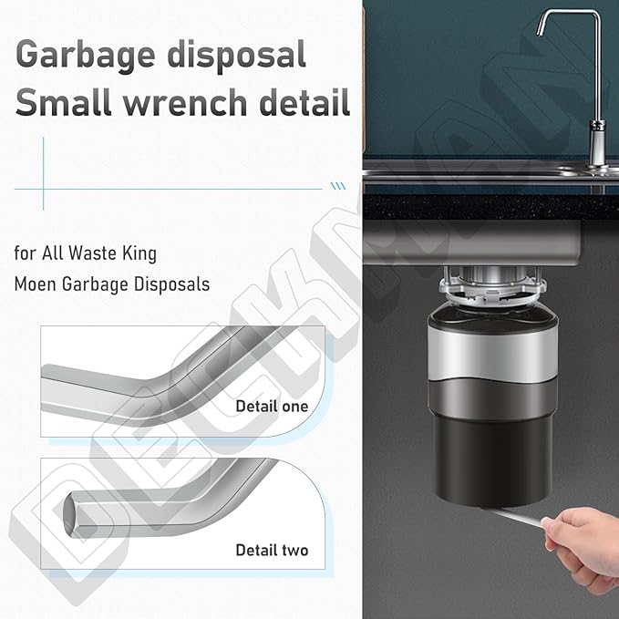 Garbage Disposer Unjamming Wrench, Unjamming Wrench, To Dislodge Jams or Clutter From Above The Sink, Compatible With Moen Waste King InSinkErator Garbage Disposals
