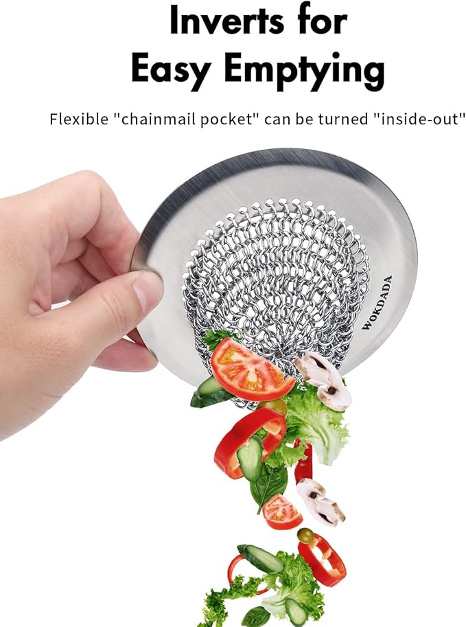 Revolutionary Kitchen Sink Drain Strainer, Patented Reversible Kitchen Sink Strainer, 304 Stainless Steel Sink Strainer Basket, Anti-Clogging & Handmade, Fit US Standard 3-1/2'' Sink Hole