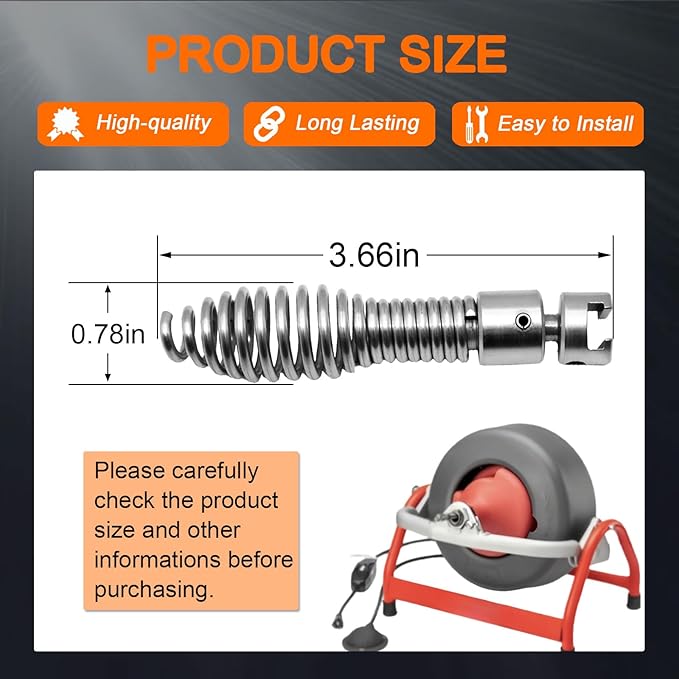 2 Pack 63065 Drop Head Auger T-217 4",Compatible With Ridgid K-40/45,K-50/K-3800/K-400,110 mm Steel,Replace for 63065