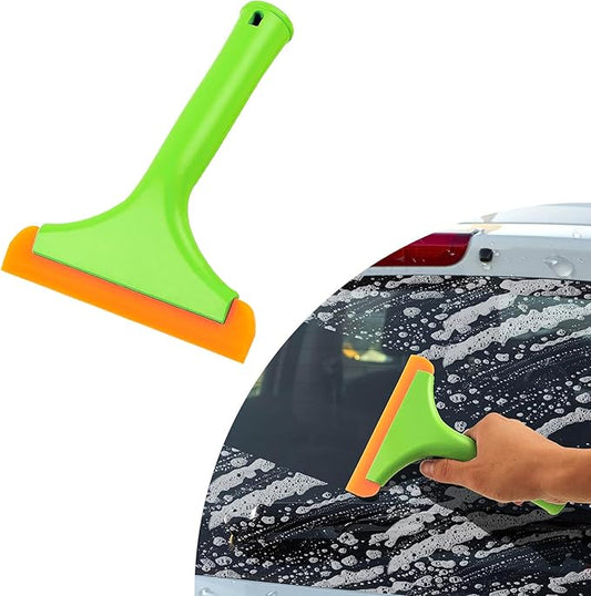 Ziciner Small Silicone Window Squeegee, Car Windshield Water Blade Squeegee, Multifunctional Auto Squeegee with 5.9 Inch Blade and Non-Slip Handle for Car Window, Mirror, Home Cleaning (Light Green)
