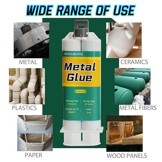 Metal Repair Glue, Muffler Repair kit, Epoxy Adhesive, Liquid Weld for Metal, for Stainless Steel, Plastics, Aluminum, Welding Metals to Metals Glue, high Strength，Heat and Water