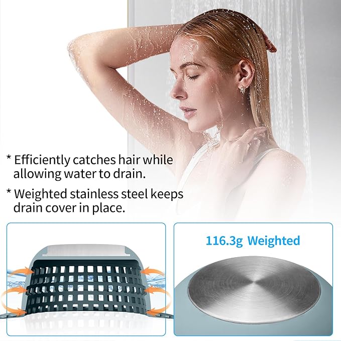 Aluvor Shower Drain Hair Catcher Bathtub Drain Cover Shower Protector for Pop-Up & Regular Drains