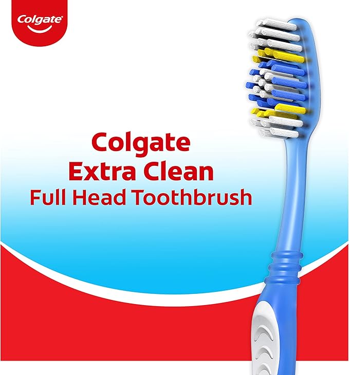 Colgate Extra Clean Toothbrush, Soft Toothbrush for Adults, 6 Count (Pack of 2)