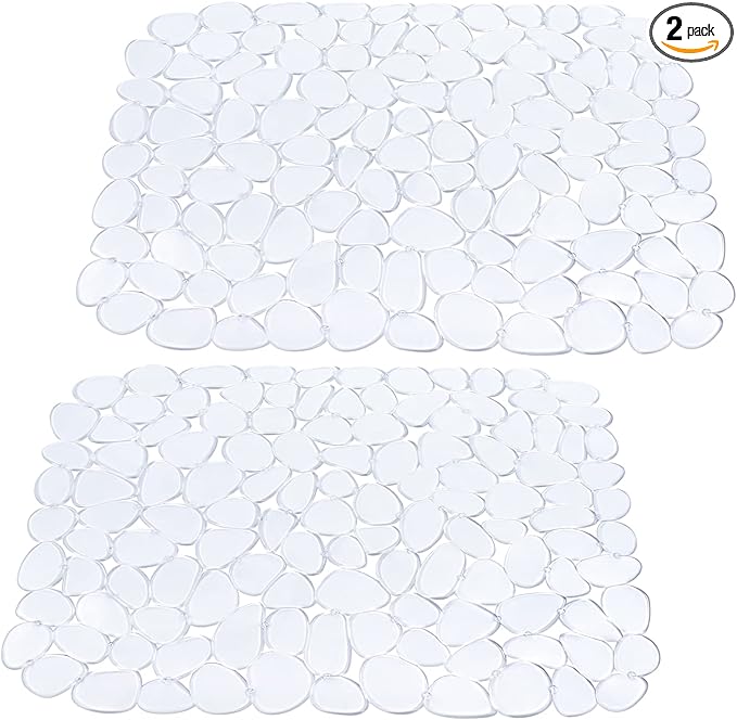 Yolife Pebble Sink Mats for Stainless & Porcelain Sinks, PVC Saddle Protectors - Clear, 2 Pack