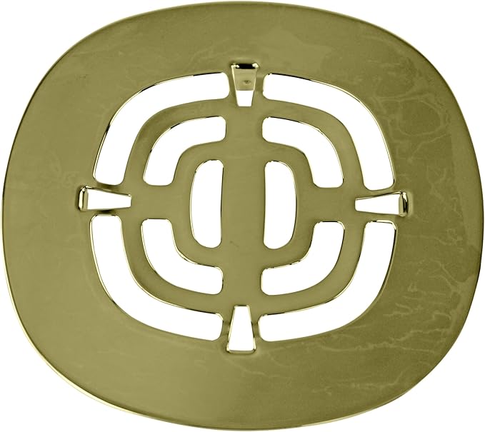 Westbrass A316-01 4-1/2" OD Brass Snap-in Shower Strainer Grid Drain Cover, Polished Brass