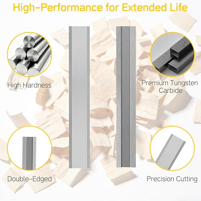 2-1/2" Replacement Premium Ergonomic Carbide Scraper Blades - Extend Your Tool's Life - Fits Heavy-Duty Scraper for Scraping Paint, Glue, Rust, Stains, Putty on Wood, Metal, Glass (2-Pack)