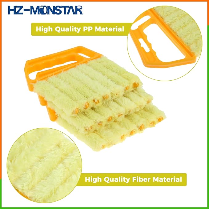 3Pcs Blind Cleaner Duster Tool, 7-Finger Dusting Tool for Window Venetian, Washable Mini Brush, Air Conditioner Handheld Mini Duster Brush for Wood Blinds Dust Dirt