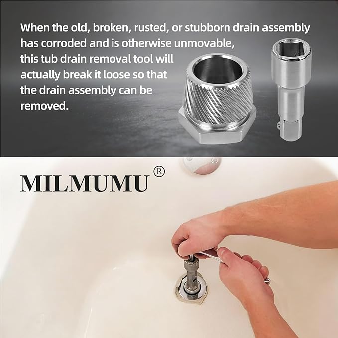 1.5" Tub Drain Extractor Removes Old Broken Stubborn and Rusted Drains with Ease Strong Grab Plumbing and Rusted Drains with Ease Strong Grab Plumbing（ M05255 1.5")-1PACK