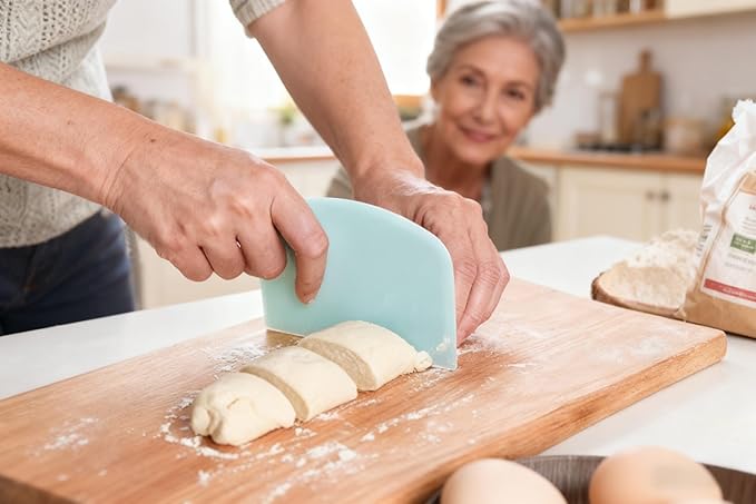 5-Pack Dough Scraper Bowl Food-safe Plastic Dough Cutter Flexible Bench Multipurpose Food Scrappers for Bread Dough Cake Fondant Icing
