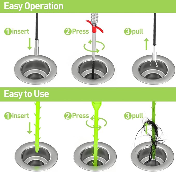 DR.PEN Flexible Grabber Claw Pick Up Reacher Tool (Drain Clog Remove Tool), With 4 Claws Bendable Hose Pickup Reaching Assist Tool for Litter Pick, Home and Kitchen Sink, Drains, Toilet (35.4 inch)