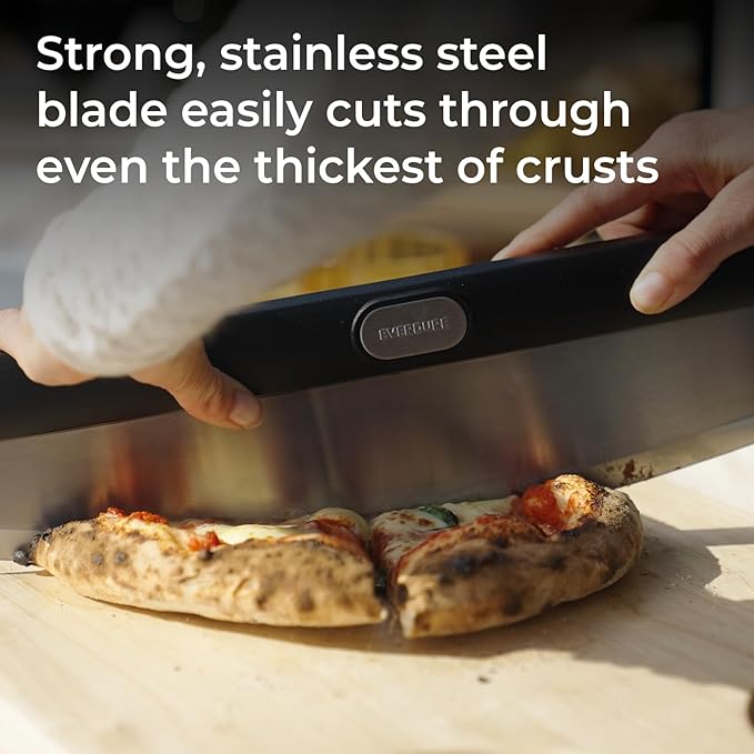 Everdure Pizza Rocker - Powerful One-Cut Stainless Steel Blade, Durable and Comfortable Grip, Dishwasher Safe – Ideal Pizza Cutter for Pizza Lovers, Chefs, Cooks, Bakers