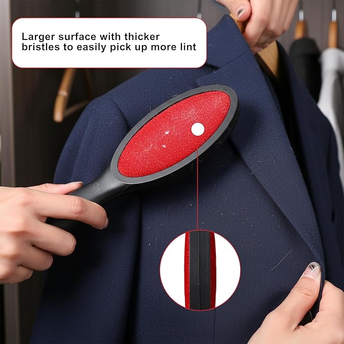 2 Pcs Lint Brushes for Clothes, Dual Sided Lint Brush, Reusable Lints Remover Tool, Dryer Lints Brush for Pet Hair Sheet Carpet Furniture Fabric