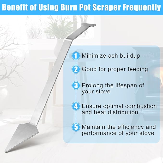 2-00-773850-10 Burn Pot Scraper Tool for Harman P68, XXV, P43, Advance, P61, P38, Accentra 52i & Insert, P61A, PC45, PF100, PB105 Pellet Stove Accessories, Cleaning Tool for Harman Pellet Stove