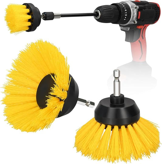Grout Brush for Drill, 2025 New Crevice Cleaning Brush Set, 3pcs Drill Brush Attachment Kit, for Tile Grout, Corner, Sink, Kitchen, Window