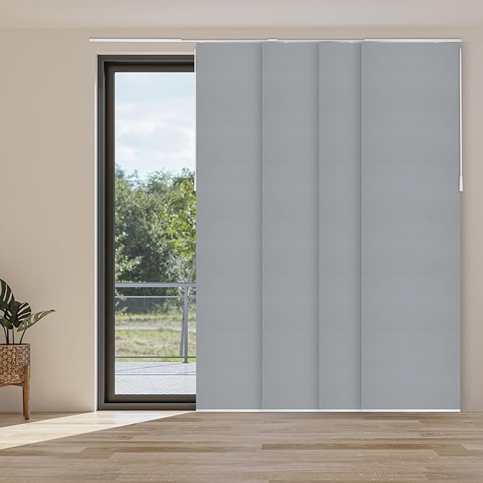 CHICOLOGY Sliding Door Blinds , Blinds for Sliding Glass Doors , Sliding Glass Door Blinds , Vertical Blinds for Patio Doors , Room Divider , Skyrise Grey (Light Filtering) W:46-86 x H: 0-96 inch