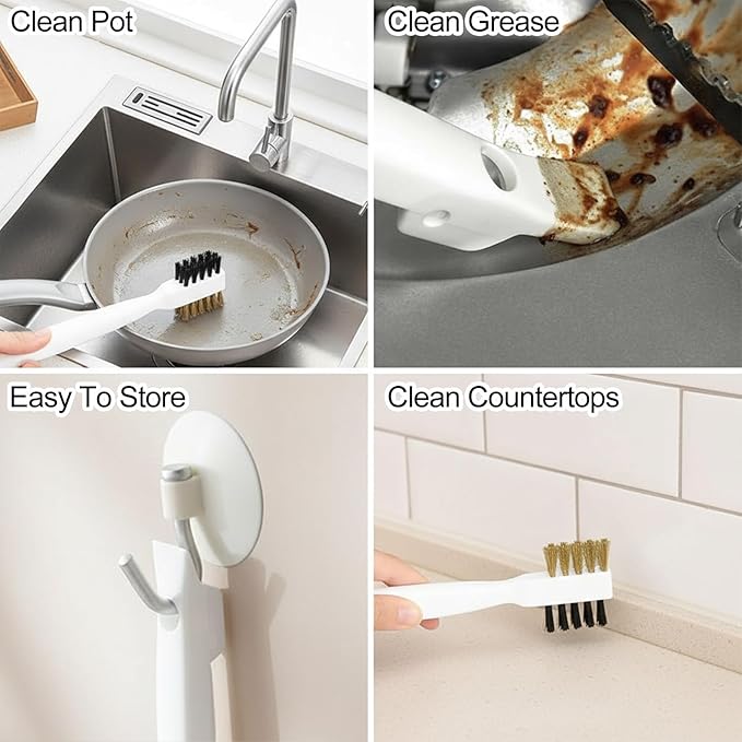 2-Pack Gas Stove Top Cleaner - Gas Stove Kitchen Cleaning Scrub Brush with Cooktop Scraper, Household Cleaning Tools & Scrubber for Range Hood Grease Grime
