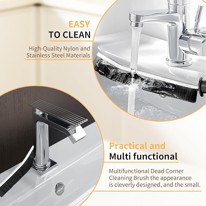 4 Pack Hard Bristle Crevice Cleaning Brush Set, Small Grout Scrub Brush for Tight Spaces, Bathroom Kitchen Window Track Tile Shower Door Gap Corner Sink Faucet Floor Detail Cleaner Tool Daily Home Use