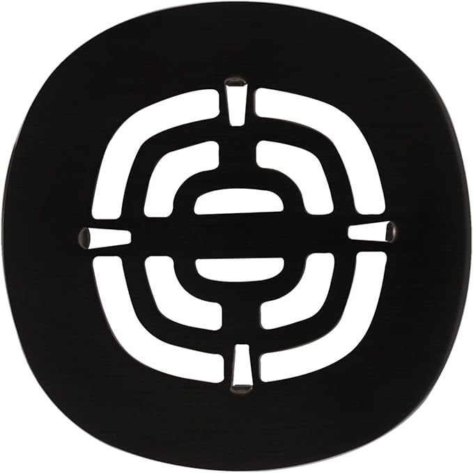 Westbrass A316-62 4-1/2" OD Brass Snap-in Shower Strainer Grid Drain Cover, Matte Black