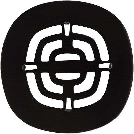 Westbrass A316-62 4-1/2" OD Brass Snap-in Shower Strainer Grid Drain Cover, Matte Black