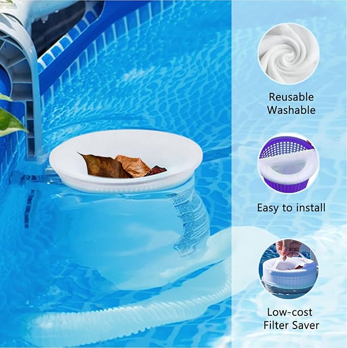40 Pack Pool Skimmer Socks for Filters Baskets/Hot Tub Filter, Works Perfect with The Surface Skimmer for Inground and Above Ground Pool, Swimming Pool Accessories for Adults Kids