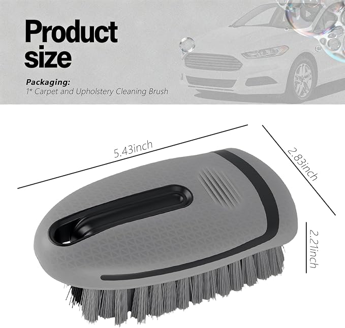 2026 New Car Upholstery Brush for Cleaning,Portable Car Carpet Brush with Dense Bristle & Non-Slip Handle,Multi-Purpose Upholstery Cleaner Brushes for Cars Trucks SUVs Interior