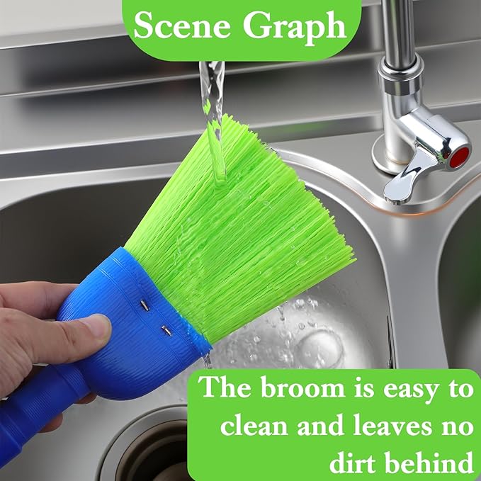 4 Pcs Whisk Broom Poly Fiber Handheld Brush Hand Brush Outdoor Car Broom with Hang Hole for Cleaning Indoor Porches Floors Decks Driveways Dirt Dust