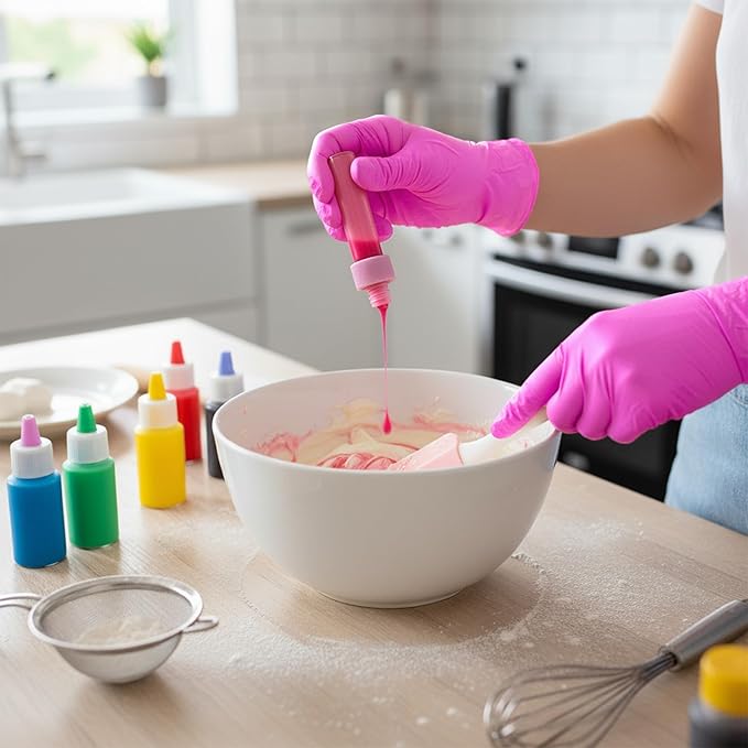 SwiftGrip Powder-Free Nitrile Gloves, 3-mil, Disposable Nitrile Gloves, Latex-Free, Powder-Free - Pink/Fuchsia