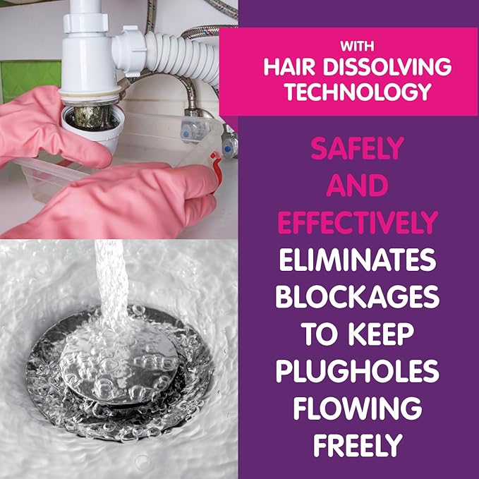 Vamoosh Drain Clog Remover | Dissolves Hair | Bleach-Free Shower & Sink Drain Cleaner | Septic Tank Safe | Fast-Acting | Safe & Powerful | 20fl oz (Pack of 1)