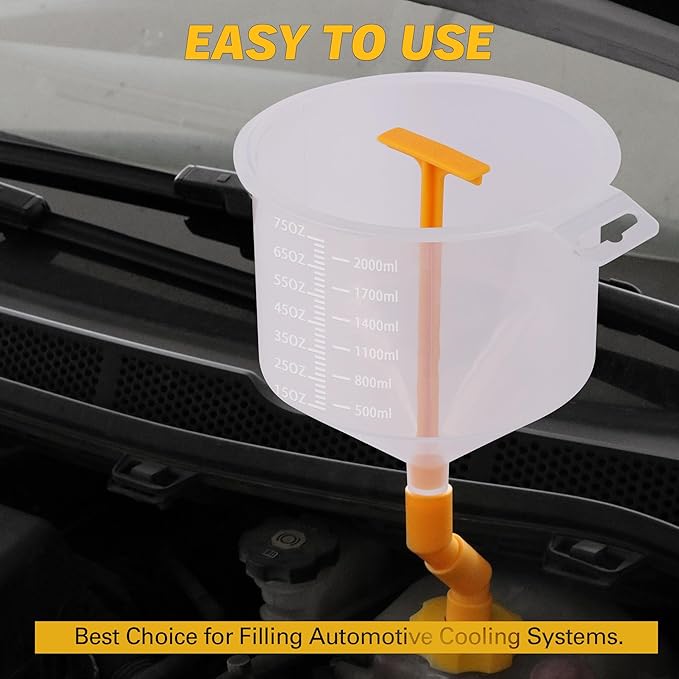 ELEAD No-Spill Coolant Funnel Kit - 19-Piece Radiator Funnel burping kit, coolant Bleeder kit, Extra Funnels and Adapters for Universal Vehicle