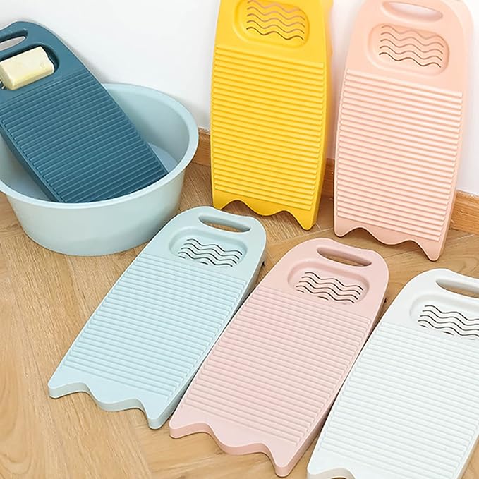 Non-Slip Laundry Washing Board, Household Washboard, Hand Wash Board, Manual Wash Clothes Laundry Pad Scrubbing Board for Household(15.7x8.07x1.06inches) (A-White)