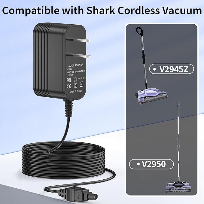 Charger for Shark V2945Z V2950 XA2950 Carpet Sweeper Power Cord Replacement P/N YLS0041-T110025 Vacuum AC/DC Adapter Supply