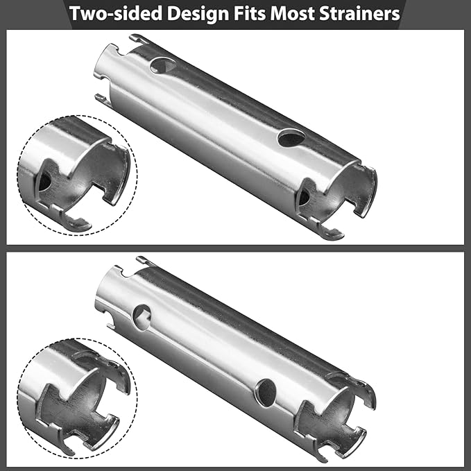 Basket Strainer Wrench Long Enough to Work on Deep Modern Universal Sink Double-ended 1/2" & 3/8" with Sliding Handle Kitchen Tool