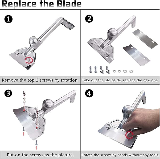 Grill Scrapers Blade Replacement, Edge Sharper Blades, Stainless Steel Heavy Duty Rust Grill Blades Outdoor BBQ Tools & Accessories Blades (6 Pack)