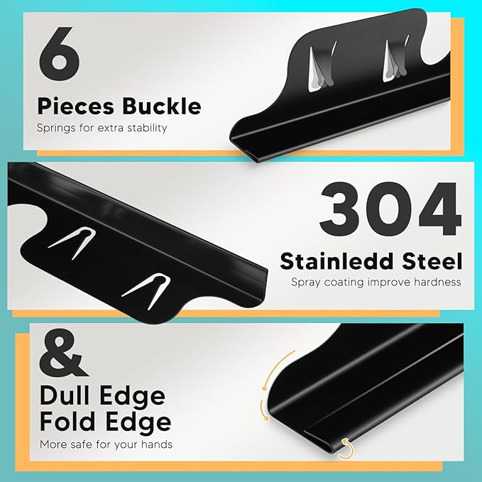 Stainless Steel Stove Gap Covers 13.8~27.5 Inch Retractable, Range Trim Kit Between Stove Top and Counter Heat Resistant & Easy to Clean Oven Gap Filler by BOGDA Black (2 Packs)