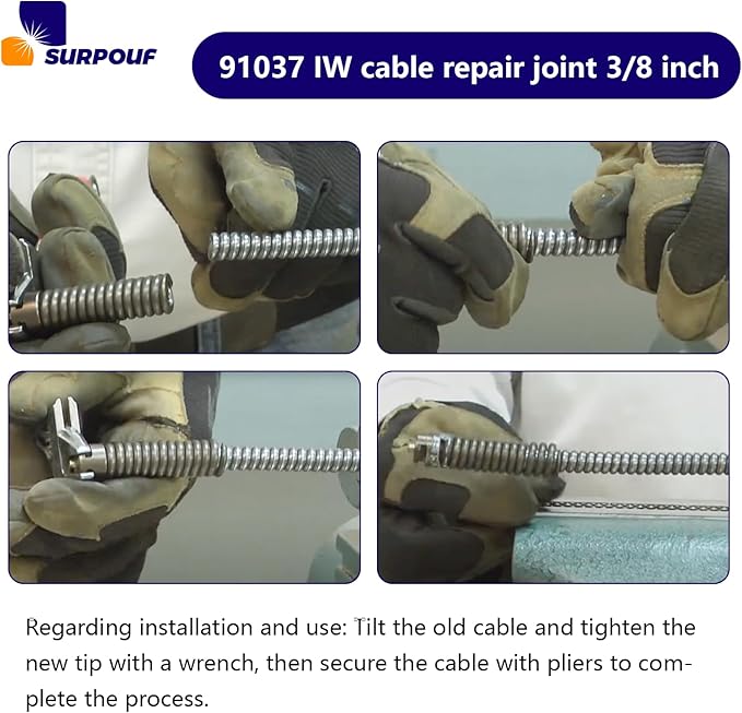 91037 IW Cable Repair Coupling 3/8-Inch Compatible with Drain Cleaning Cable (1)