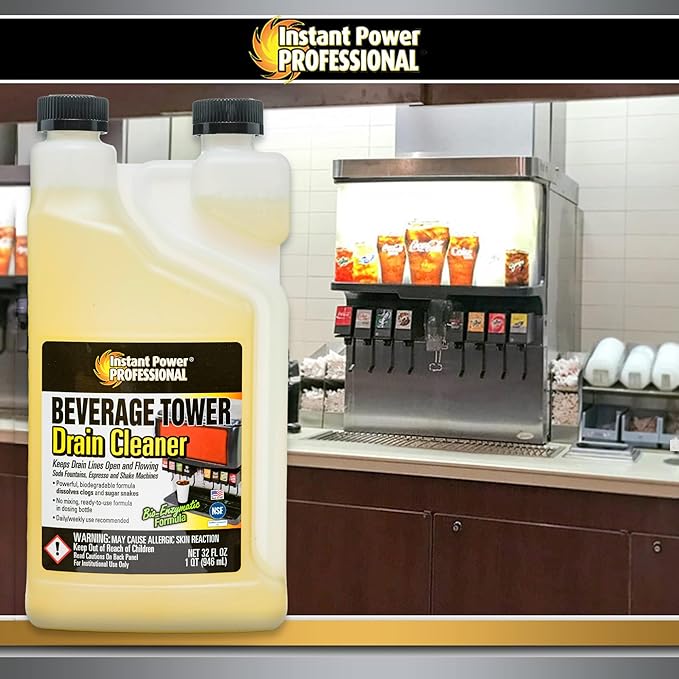 Instant Power Professional Beverage Tower Drain Cleaner, Keg Line Cleaner Solution