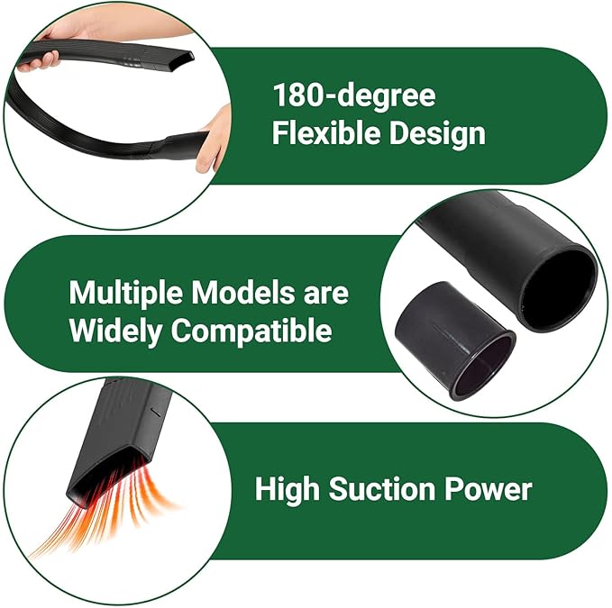 EZ SPARES Flexible Vacuum Crevice Attachment Crevice Tool 25-inch Crevice Brush Tool Kit for All 1-1/4" or 1-3/8"(32mm-35mm) Vacuum Hoses,Reach Deep Into Hidden Spaces
