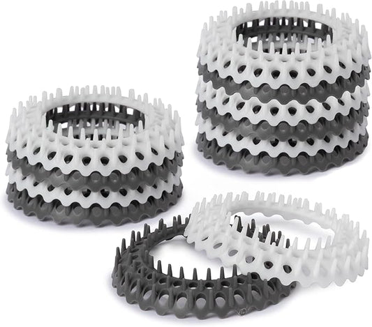 Evriholder Vanity Sink Drain Savers, Secure Fit Hair Catchers Prevent Clogs in Bathroom, Disposable, 3.7-Inch, Gray and White, 12 Pack