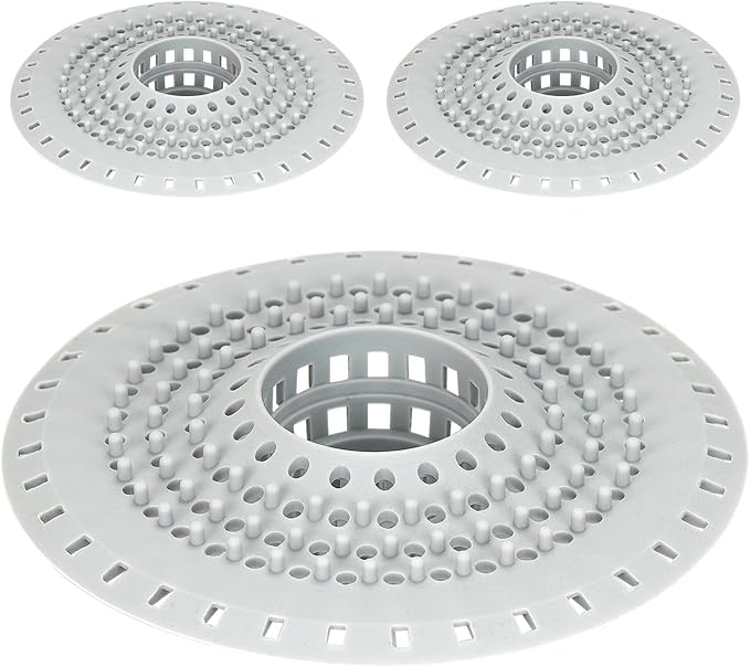 Bathtub Drain Hair Catcher, 3-Pack Silicone Foldable Drain Catcher for Bathtub, Kitchen Sink, Sink, and Regular Shower