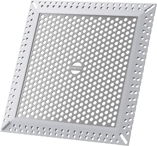 Not Moving Shower Drain Hair Catcher,Effective Hair Catcher Shower Drain,Square Flat Shower Drain Cover Protector Filter,Efficient Drainage,Hair Trap Stopper (Gray, 6 inch)